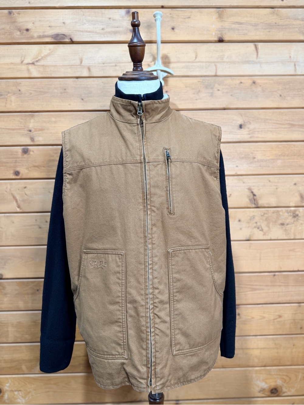 RedHead Brand Co Men’s XL Sherpa Lined Canvas Workwear Vest Brown Western